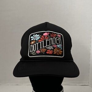 Black Floral Embroidered Hat